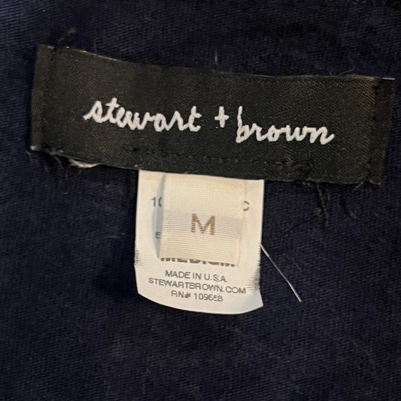 Stewart + Brown Navy Blue Organic Cotton Wrap Dress M - Picture 6 of 6